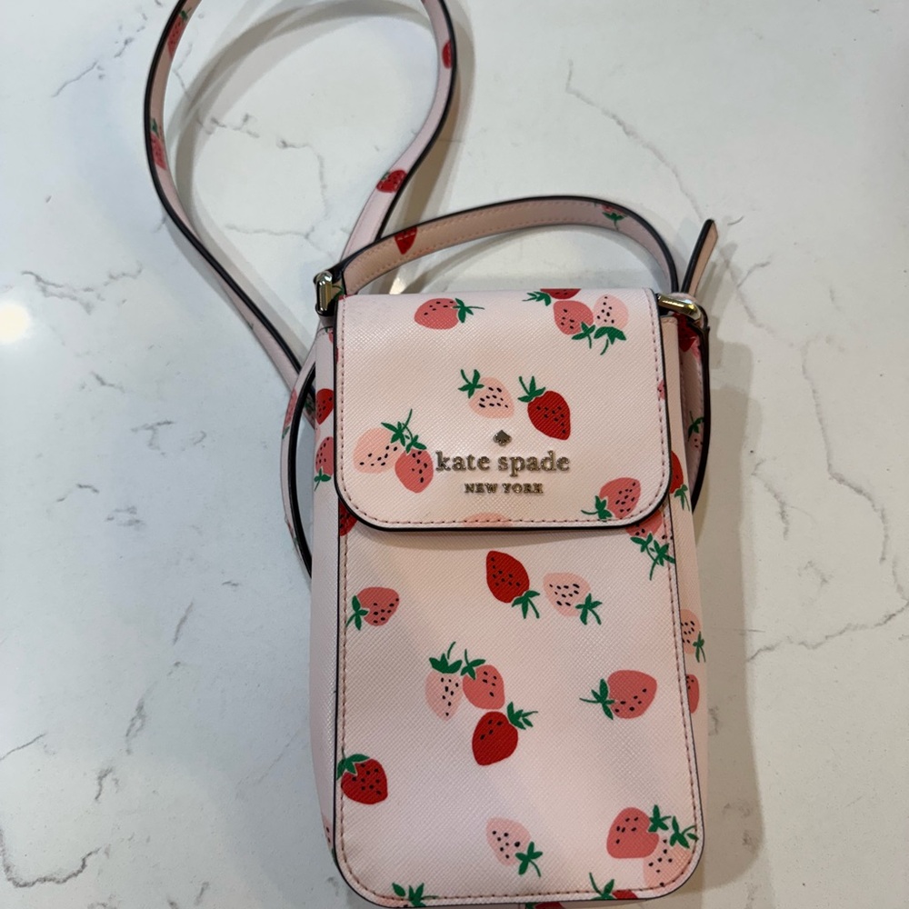 Kate Spade Pink Crossbody Bag with Strawberry Design